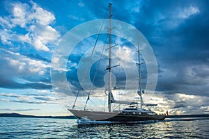 Large Sailing Yacht underway to Seattle. photo