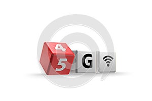 Transition from 4g network to 5g - 3d rendering