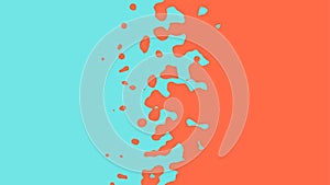 The transition from azure to orange with uneven border line, interpenetration of colors. Vector illustration photo