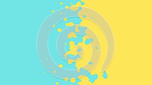 The transition from azure to yellow with uneven border line, interpenetration of colors. Vector illustration photo