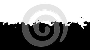 The transition from black to white with uneven border line, interpenetration of colors. Vector illustration photo