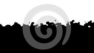 The transition from black to white with uneven border line, interpenetration of colors. Vector illustration photo