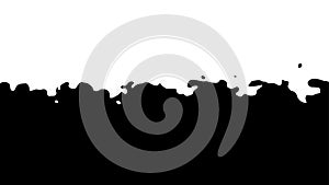 The transition from black to white with uneven border line, interpenetration of colors. Vector illustration photo