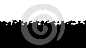 The transition from black to white with uneven border line, interpenetration of colors. Vector illustration photo