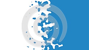 The transition from blue to white with uneven border line, interpenetration of colors. Vector illustration photo