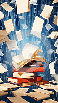 Transition from books to ebooks paper to digital transformation