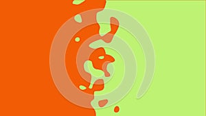 The transition from green to orange with uneven border line, interpenetration of colors. Vector illustration photo