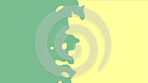The transition from green to yellow with uneven border line, interpenetration of colors. Vector illustration photo