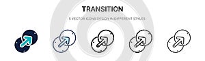 Transition icon in filled, thin line, outline and stroke style. Vector illustration of two colored and black transition vector photo