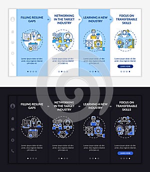 Transition job pros onboarding vector template