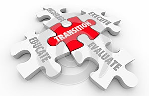 Transition Leading Change Execute Evaluate Puzzle Pieces