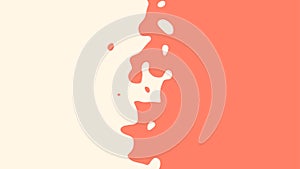 The transition from orange to white with uneven border line, interpenetration of colors. Vector illustration photo
