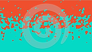 The transition from red to azure with uneven border line, interpenetration of colors. Vector illustration photo