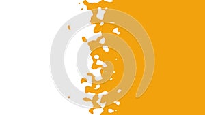 The transition from yellow to white with uneven border line, interpenetration of colors. Vector illustration photo