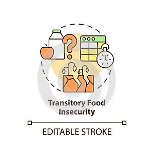 Transitory food insecurity concept icon