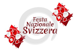 Translate: August 1, Swiss national day. Swiss national day (Festa Nazionale Svizzera) Vector illustration.