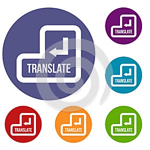 Translate button icons set