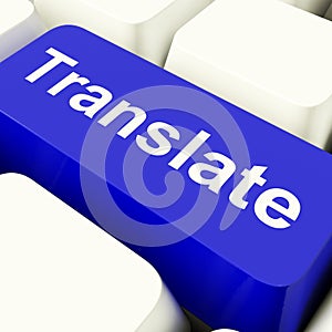 Translate Computer Key In Blue photo