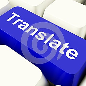 Translate Computer Key In Blue Showing Online Translator