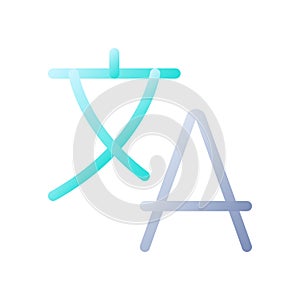 Translate text flat gradient two-color ui icon
