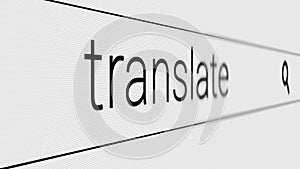 Translate - Typing the most searched words in the search bar concept