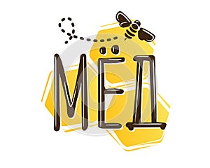 Translated from Russian as honey. Vector illustration of a `honey` logo.