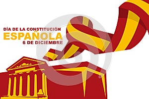 Translation: December 6, Constitutional day of Spain. vector illustration.