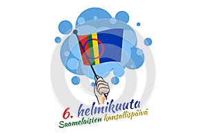 Translation: February 6, National Day of Sami. vector illustration.