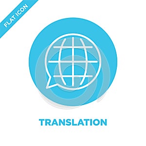 translation icon vector. Thin line translation outline icon vector illustration.translation symbol for use on web and mobile apps photo