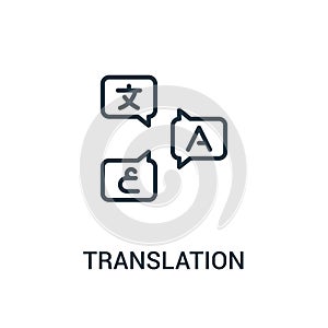 translation icon vector from translator collection. Thin line translation outline icon vector illustration. Linear symbol for use