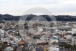 Translation: Lookout view of Kamakura city, from Hase-dera or Ha