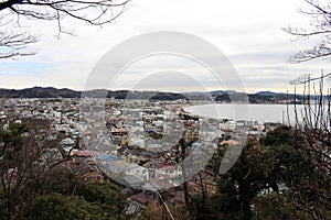 Translation: Lookout view of Kamakura city, from Hase-dera or Ha