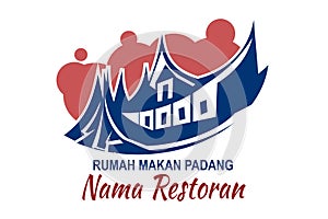 Translation: Restaurant Name, Padang Cuisine. Vector logo.