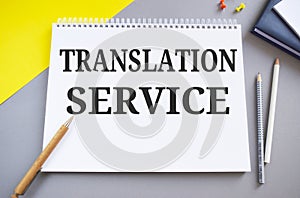 Translation Services text written in Notebook. Business photo for organization that provide showing to translate speech . Learning