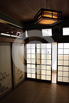 Translation: `A traditional room`, at an old Japanese house in Fukuoka,