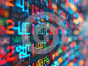 Translator with overlapping text in multiple languages over a global conference