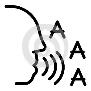 Translator speak icon outline vector. Articulate linear