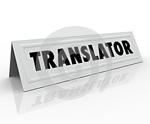 Translator Tent Card Word Foreign International