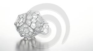 Translucent abstract cellular structure on white