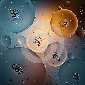 Translucent bubbles of various sizes float against a gradient background transitioning
