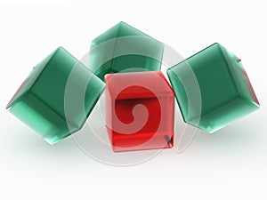 Translucent cubes and a different center cube