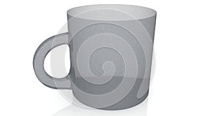 Translucent cup on white background