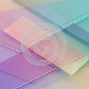 Translucent geometric layers intersect at various angles, creating an abstract pattern.