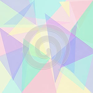 Translucent geometric pattern featuring overlapping triangles in pastel hues