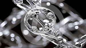 Translucent Glass DNA Structure: Illuminated Abstract Molecular Art photo