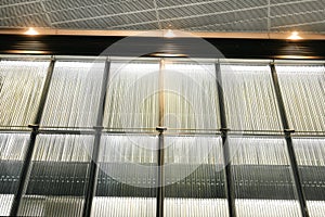 Translucent glass wall and led light