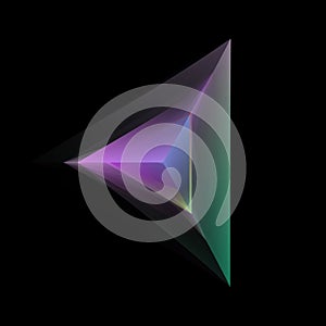 Translucent Gradient Tetrahedron On Black Background