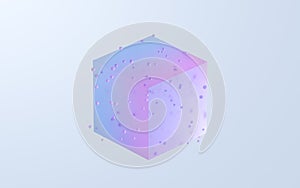 Translucent gradients cubes and materials, 3d rendering