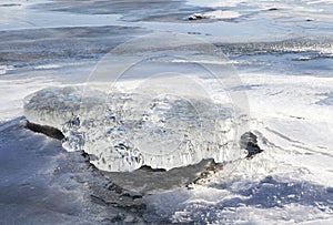 Translucent ice chunk