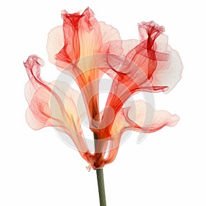 Translucent Layers: A Realistic Yet Ethereal 3d Illustration Of Canna Lily X-ray Image